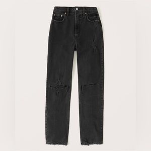 Abercrombie | Ultra High Rise 90s Straight Jean - Size 29 8R black destroy